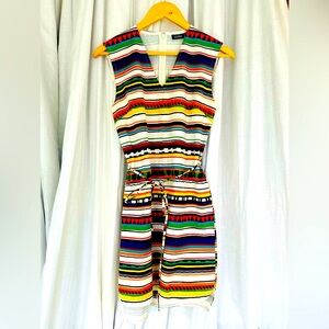 KATE SPADE SATURDAY HANG LOOSE knee-length colorful sheath dress w/waist tie